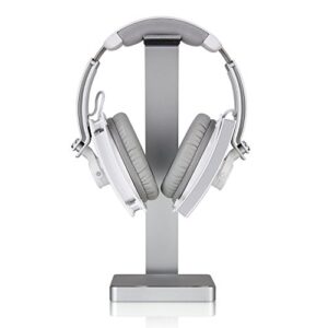 LUXA2 E-One Silver Solid-Metal Aluminum Universal Gaming Headphone Stand/Hanger/Holder for Beats, Senheiser, Sony, Bose, Philips, Audio-Technica, Plantronics, Shure, Jabra, JVC, JBL, AKG, DJ, Gaming Headsets Display HO-HDP-ALE1SI-00