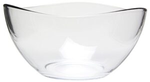 red co. medium 2 quart clear glass wavy serving & mixing bowl for salad, pasta, desserts, snacks