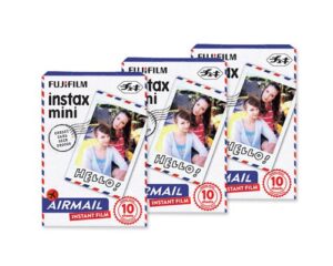 fujifilm instax mini film for instant film camera - airmail, 10 sheets/pack x 3(total 30 sheets)