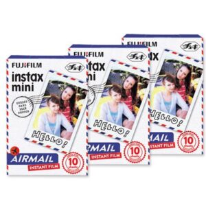 Fujifilm Instax Mini Film for Instant Film Camera - Airmail, 10 Sheets/Pack x 3(total 30 Sheets)