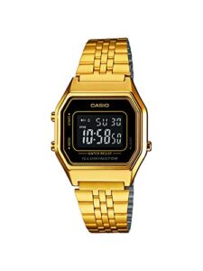 casio ladies la680wga-1b gold metal quartz watch