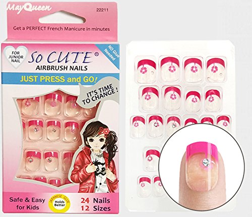 Beautia 3PACK 72Tips So Cute Junior Fake Nails, Sticker Nail for Kids (Pattern 2)