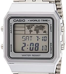 Casio - A500WA-7D - Vintage - Unisex Watch - Digital Quartz - LCD Dial - Grey Steel Strap, LCD/Grey, Bracelet, LCD/Grey, Bracelet