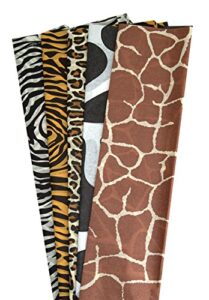 hygloss products animal print tissue paper - non-bleeding gift paper assorted animal designs - 40 sheets