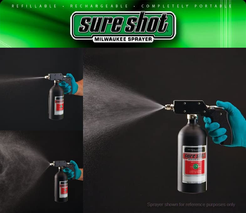 Sure Shot M2400 - Industrial Grade Silver Anodized Aluminum Sprayer with Adjustable Nozzle - Lightweight and Portable Compressed Air Sprayer for Water, Solvent, and Oil-Based Materials - Made in USA Since 1932