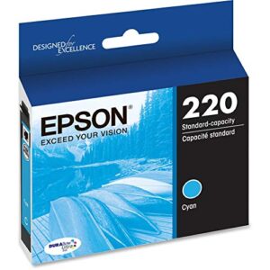 epson t220 durabrite ultra -ink standard capacity cyan -cartridge (t220220-s) for select epson expression and workforce printers, 1 count (pack of 1)