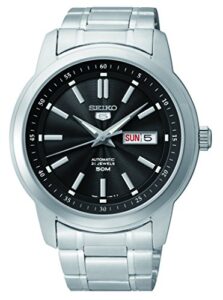 seiko men's 5 automatic snkm87k silver stainless-steel automatic watch