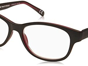 Foster Grant Women's Zera Multifocus Cat-Eye Reading Glasses, Black/Transparent, 53 mm + 1.5