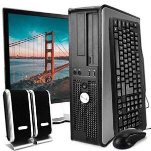 dell desktop computer package with wifi, dual core 2.0ghz, 80gb, 2gb, windows 10 professional, dell 17in monitor (renewed)']