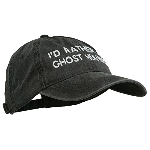 e4Hats.com Ghost Hunting Embroidered Washed Cap - Black OSFM