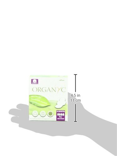 Organyc 100% Certified Organic Cotton Feminine Pads, Sanitary Napkin, Heavy Flow, 10 Count