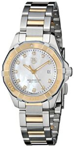 tag heuer women's way1451.bd0922 aquaracer diamond-accented two-tone stainless steel watch