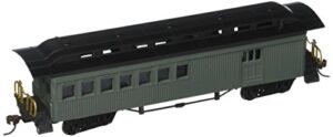 bachmann industries 1860 - 1880 passenger cars - combine - painted, unlettered green (ho scale)