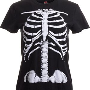 Skeleton Rib Cage | Jumbo Print Novelty Halloween Costume Ladies' T-Shirt-Ladies,M Black