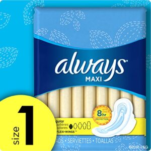 Always Regular Maxi Pads with Wings, Unscented