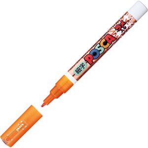 mitsubishi pencil posca pc3ml.4 water-based pen, with glitter, fine point, round tip, orange, 10 pieces