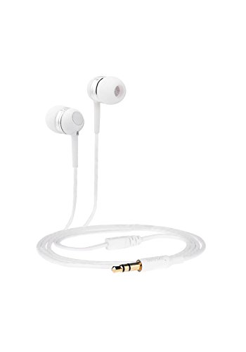 Betron RK300 in Ear Headphones Earphones Wired with Noise Isolating Earbuds Tangle Free Cord Lightweight Carry Case Soft Ear Buds 3.5mm Plug (White)