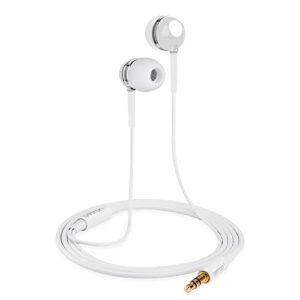 Betron RK300 in Ear Headphones Earphones Wired with Noise Isolating Earbuds Tangle Free Cord Lightweight Carry Case Soft Ear Buds 3.5mm Plug (White)