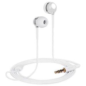 Betron RK300 in Ear Headphones Earphones Wired with Noise Isolating Earbuds Tangle Free Cord Lightweight Carry Case Soft Ear Buds 3.5mm Plug (White)