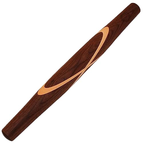 Top Notch Kitchenware Black Walnut French Style Rolling Pin | Tapered Solid Wood Design | Premium Quality for Effortless Baking and Dough Rolling | L18 x W1.75 x H1.75 inches Rolling Pin