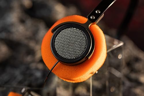 Invent Lord Style Lightweight Earphones Hi-Fi Stereo Earphone Headset Orange ear pad Steel Mesh 3.5mm Jack Classic