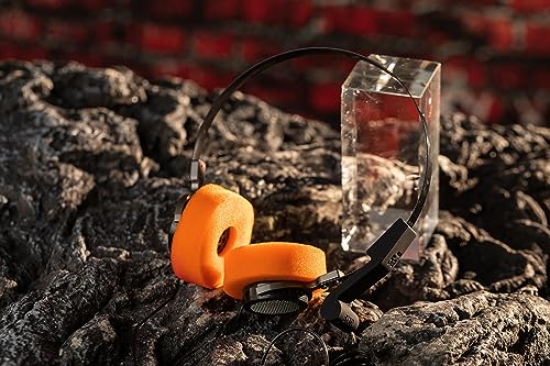 Invent Lord Style Lightweight Earphones Hi-Fi Stereo Earphone Headset Orange ear pad Steel Mesh 3.5mm Jack Classic