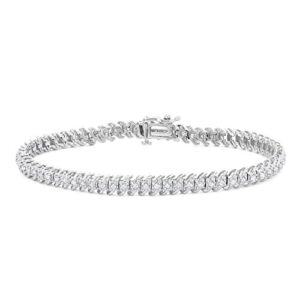 hdiamonds 1 carat total weight (cttw) bracelet - 10k white gold diamond tennis bracelet for women