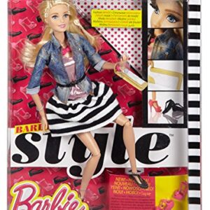 Barbie Style Doll, Jean Jacket and Black/White Shirt