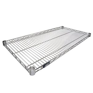 nexel additional wire shelf for wire shelving units, 600-800 lb capacity, 18"w x 48"l, chrome finish