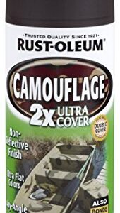 Rust-Oleum 279178 Camouflage 2X Ultra Cover Spray Paint, 12 oz, Earth Brown