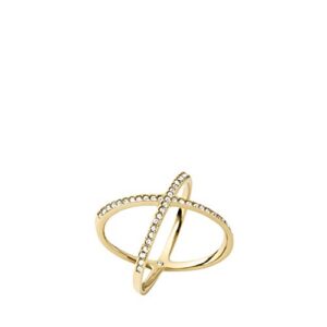 michael kors pave x gold ring, size 6