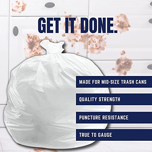 Plasticplace 20-30 Gallon Trash Bags │ 0.7 Mil │ White Garbage Can Liners │ 30" x 36" (200 Count)