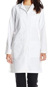 wonderwink women's wonderlab women's long lab coat outerwear, white, large