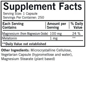 Melatonin Plus Magnesium Capsules - Hypo - 250 Capsules