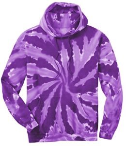port & company tie-dye pullover hooded sweatshirt m purple