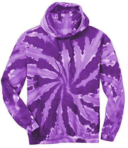 Port & Company Tie-Dye Pullover Hooded Sweatshirt M Purple