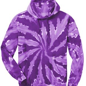 Port & Company Tie-Dye Pullover Hooded Sweatshirt M Purple