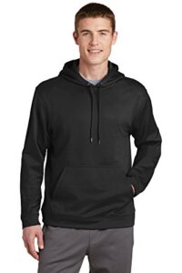 sport-tek sport-wick fleece hooded pullover m black