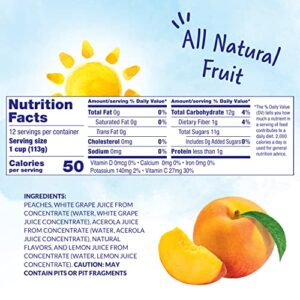 Dole Fruit Bowls Diced Peaches in 100% Juice, Back To School, Gluten Free Healthy Snack, 4oz, 12 Cups