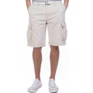 Unionbay Men's Survivor Belted Cargo Short, Stone, 36