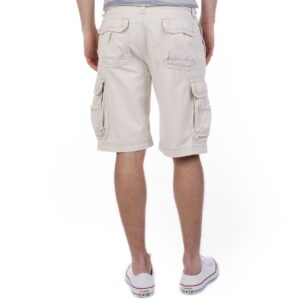 Unionbay Men's Survivor Belted Cargo Short, Stone, 36