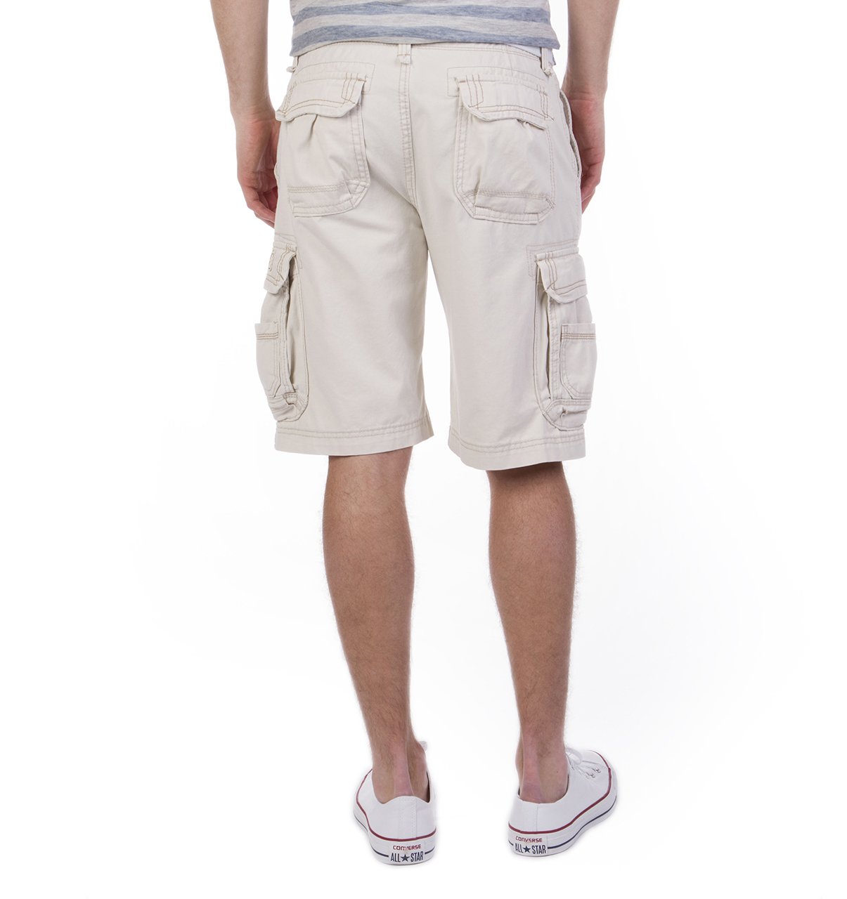 Unionbay Men's Survivor Belted Cargo Short, Stone, 36