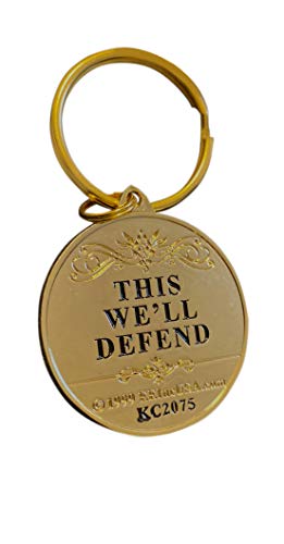 EEC, Inc. US Army Crest Keychain Patriotic Key Rings Military Gifts Collectibles Men Women, Green, 1 1/2"