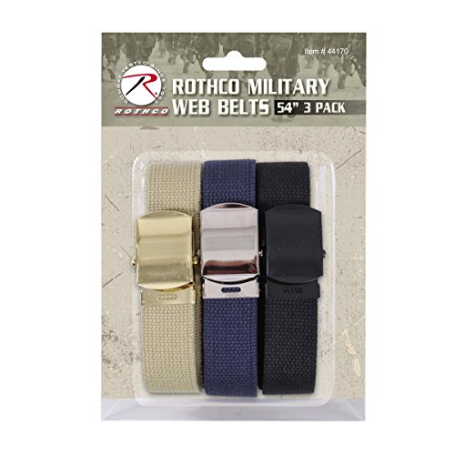 Rothco Military Web Belts (3 Pack), 54''