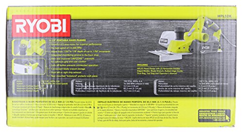 Ryobi HPL52K 6 Amp 16,500 RPM 3 1/4" Corded Hand Planer w/ Kickstand and Dual Dust Ports