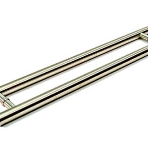 12 Inch Round Shape Bar Stainless Steel Modern Contemporary Entry Door Handle Bar Ladder Pull Shower Glass Sliding Barn Door Entrance Kitchen Interior Exterior Door Pull Push Brush Nickel Satin Finish