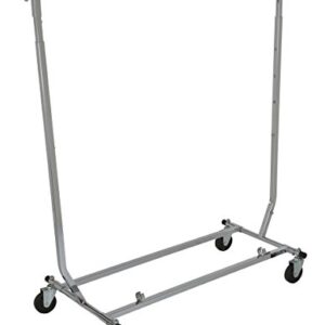 Econoco Collapsible Rolling Clothes Rack - Collapsible Clothing Rack, Commercial Grade Clothing Display, Square Tubing Rolling Rack, Chrome