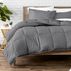 Bare Home Comforter Set - Twin Extra Long Size - Ultra-Soft - Goose Down Alternative - Premium 1800 Series - All Season Warmth (Twin/Twin XL, Grey)