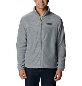 columbia apparel steens mountain 2.0 full zip fleece jacket, light grey heather, large