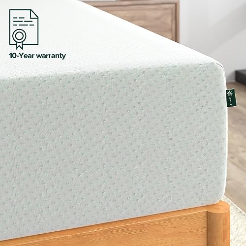 Zinus 10 Inch Green Tea Memory Foam Mattress / CertiPUR-US Certified / Bed-in-a-Box / Pressure Relieving, Full,White